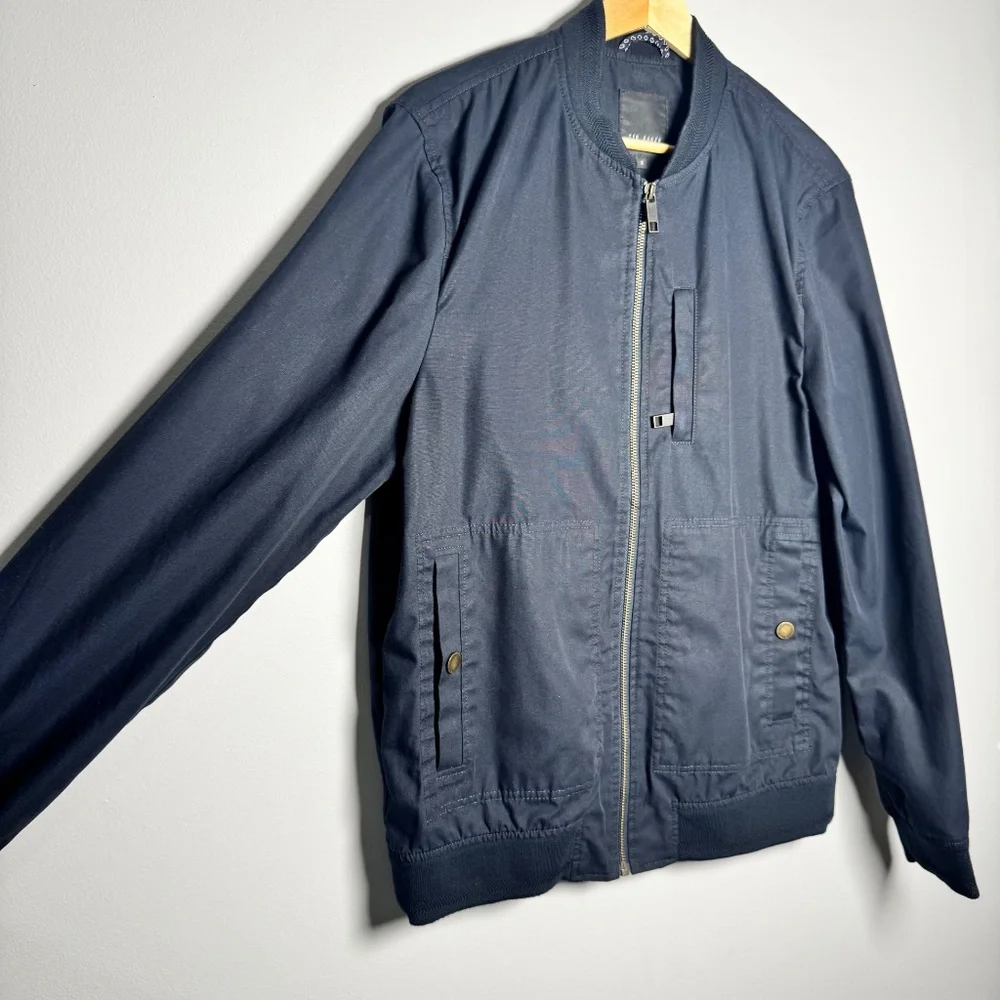 Ted Baker Bars Bomber Jacket in Navy Sz M